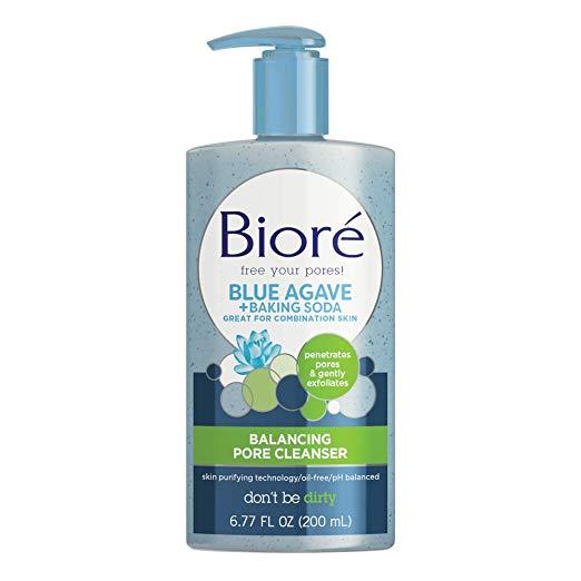 Biore Blue Agave + Baking Soda Great for Combination Skin, Balancing Pore Cleanser 6.77 fl.oz (200 ml)