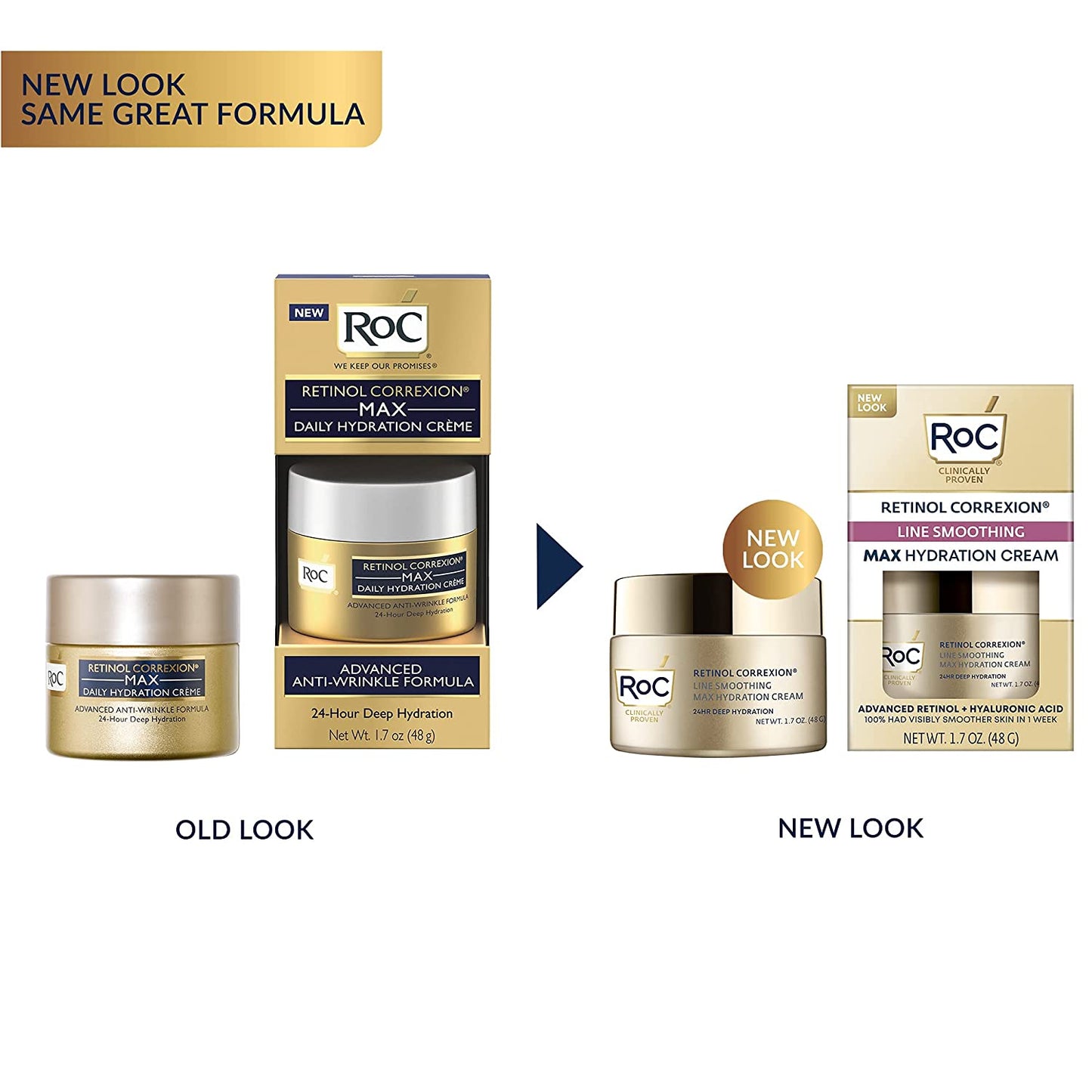 RoC Retinol Correxion Max Daily Hydration Anti-Aging Cream, 1.7 oz. / 48g (PACKAGING MAY VARY)