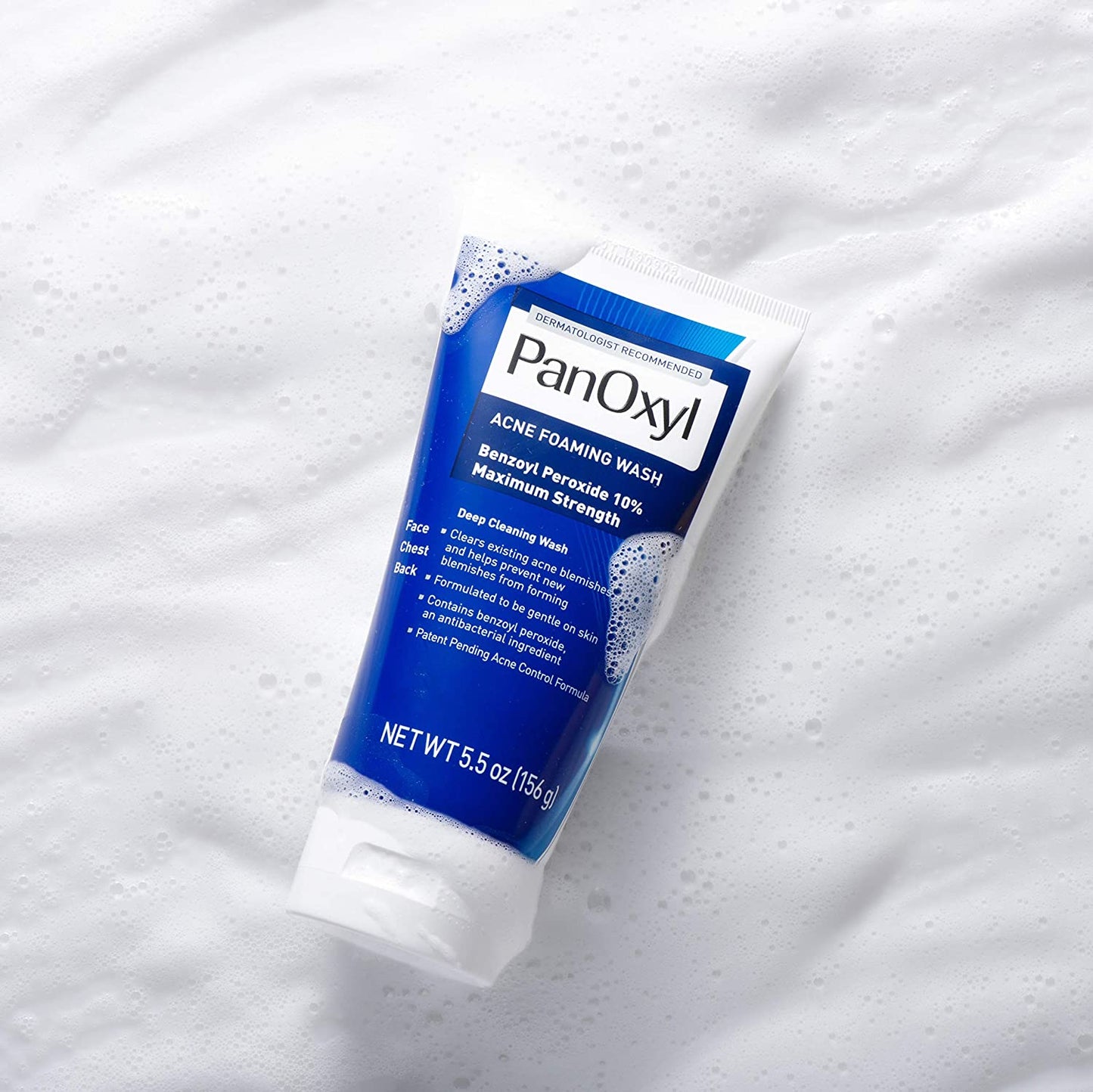 PanOxyl Acne Foaming Wash Benzoyl Peroxide 10% Maximum Strength Antimicrobial, 5.5 Ounce
