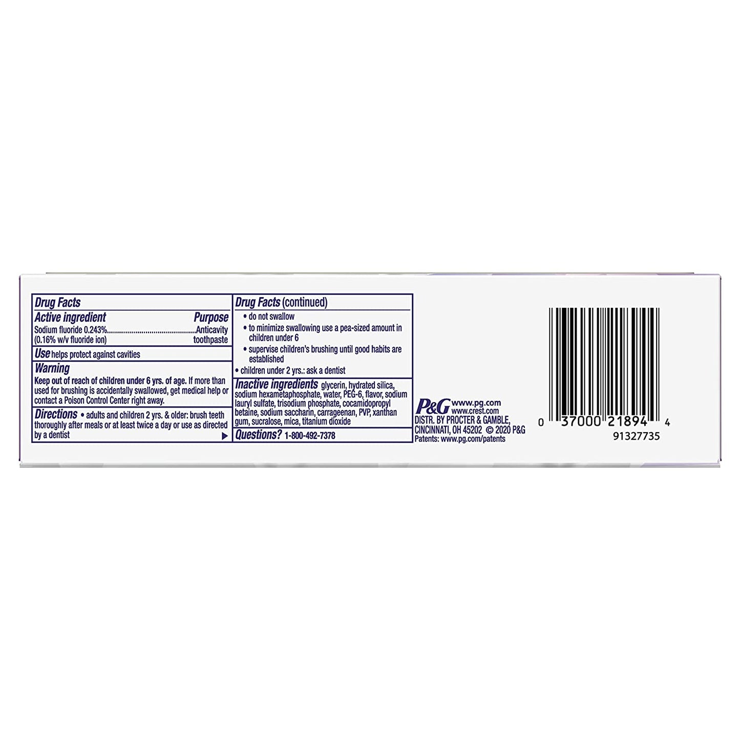 Crest 3D White Brilliance Toothpaste, Vibrant Peppermint