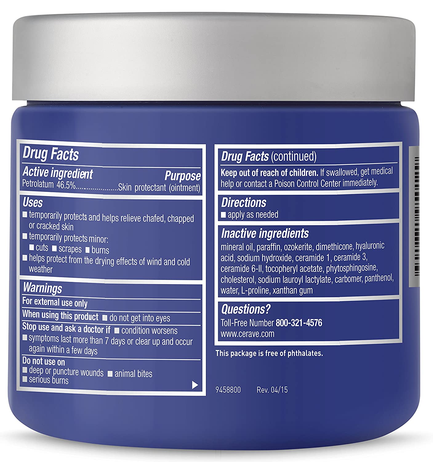 CeraVe Healing Ointment with Petrolatum Ceramides Lanolin, Fragrance Free 12 oz