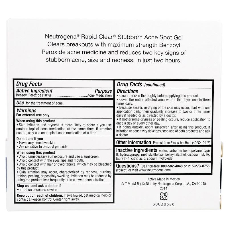 Neutrogena Rapid Clear Stubborn Acne Spot Gel (1 oz / 28 g)