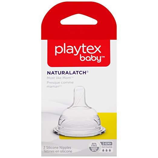 Playtex Baby Naturalatch Most like Mom 3-6M+ 2 Silicone Nipples