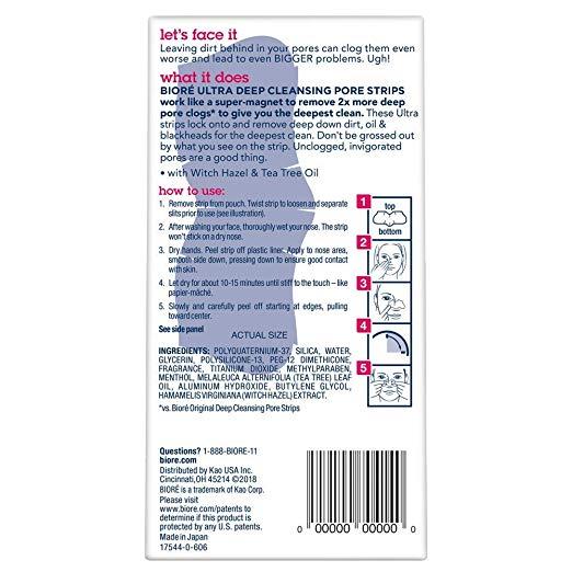 Biore Witch Hazel Ultra Deep Cleansing Pore Strips (6 Nose Strips)