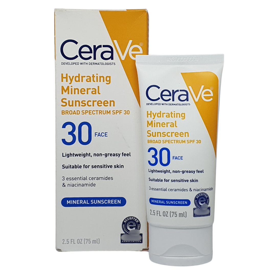 CeraVe Hydrating Mineral Sunscreen SPF 30, 2.5 oz / 75 ml