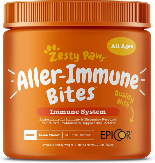 Zesty Paws Aller-Immune Bites Lamb Flavor Dog Supplement - 90 Soft Chews