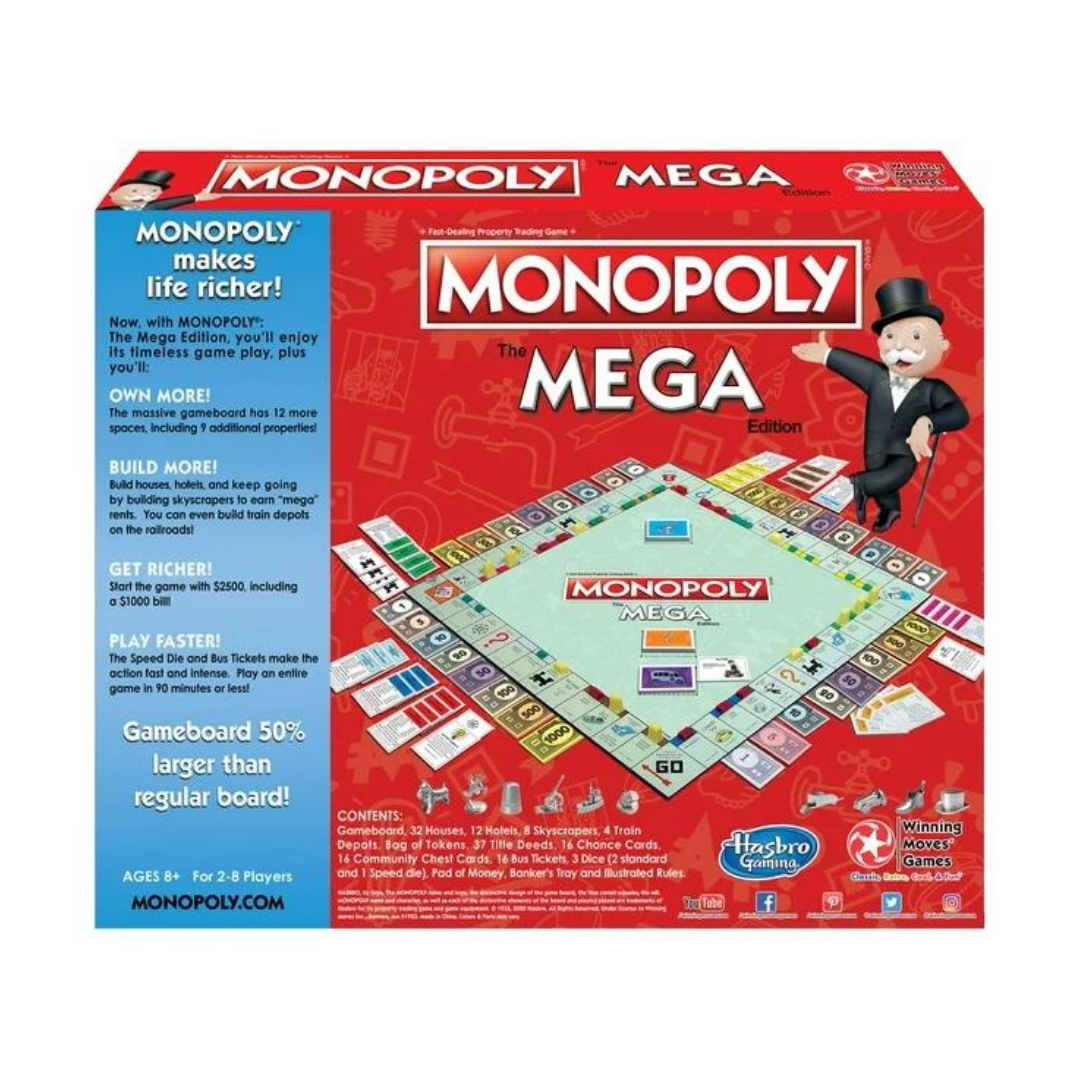 Monopoly The Mega Edition Board Game 2-8 Players Ages 8+