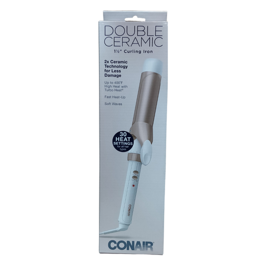 ConAir Double Ceramic 1 1/2 Inch Curling Iron, Dual Voltage