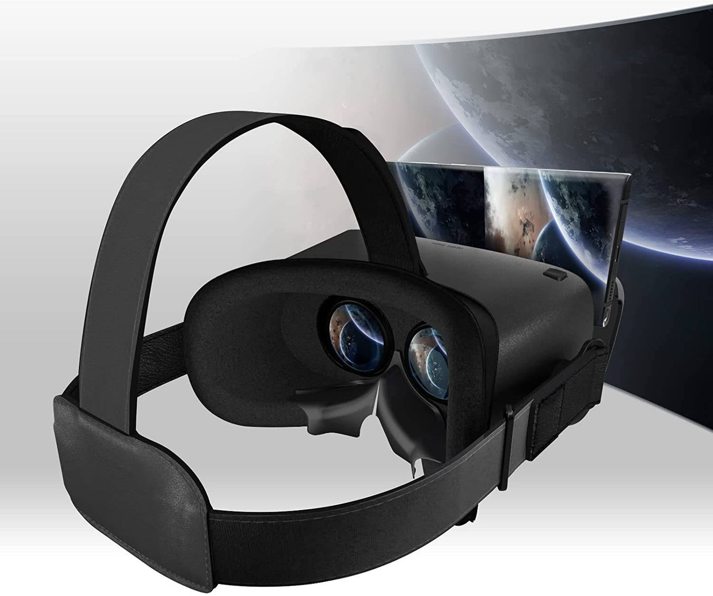 DESTEK V5 Virtual Reality Headset Phone 3D VR Glasses with Trigger Button for Virtual Reality Game & Video, Black