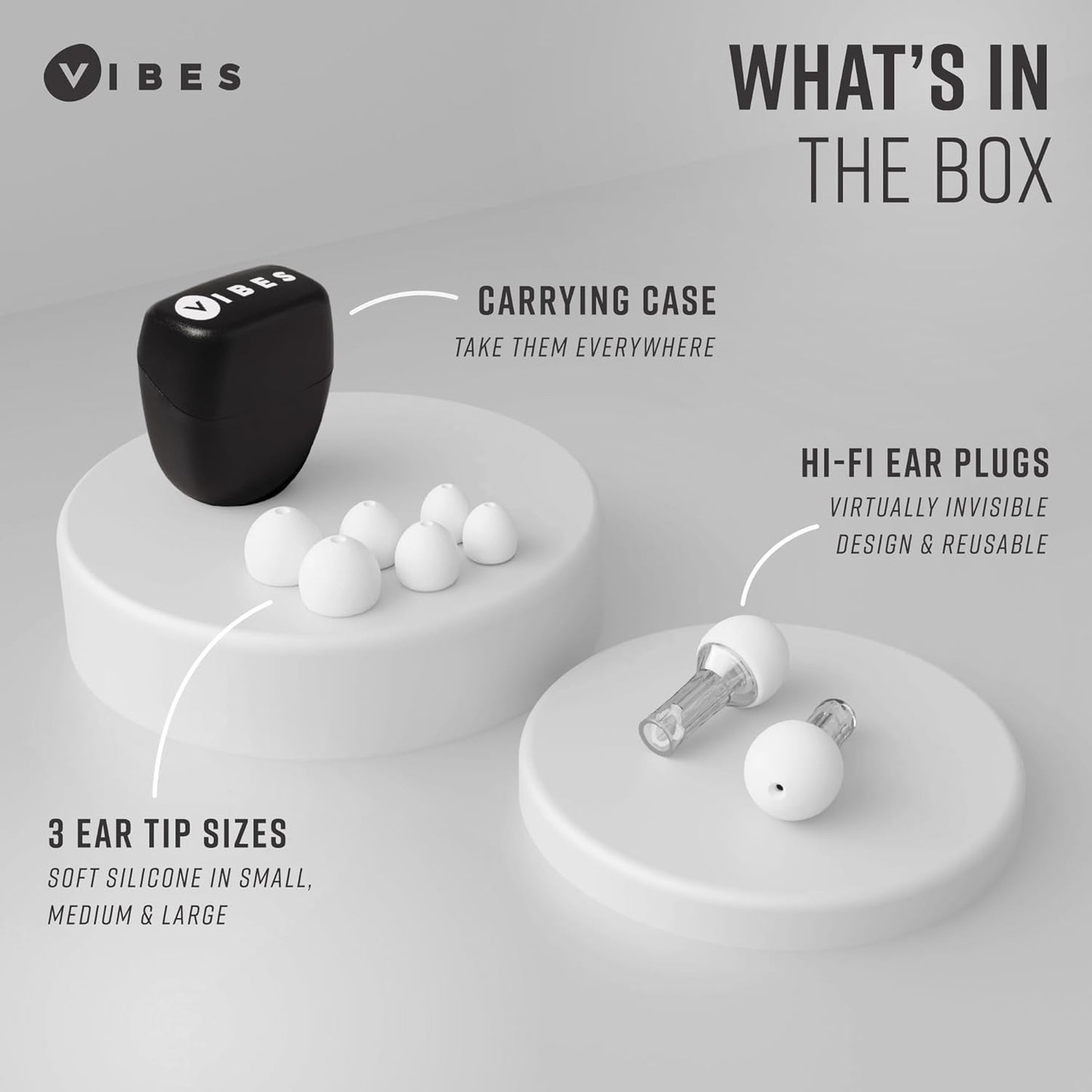 Vibes Hi-Fidelity Earplugs Sound Enhancing Filters 15 Decibels