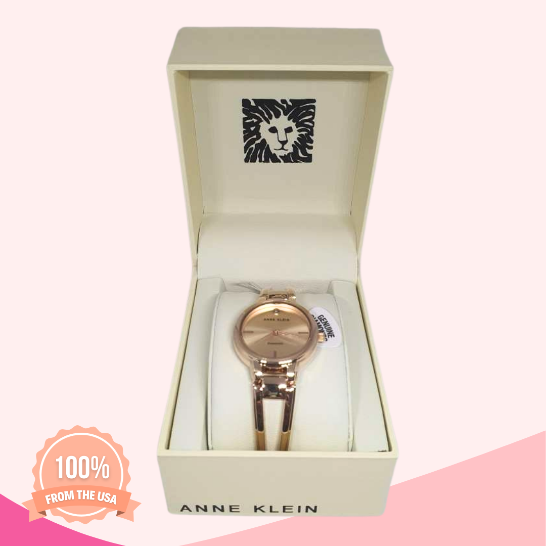 Anne Klein Women's Genuine Diamond Dial Bangle Watch Rose Gold