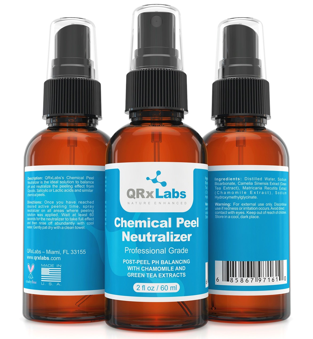 Chemical Peel Neutralizer Post-Peel PH Balancing with Chamomile and Green Tea Extracts - 60ml / 2 fl oz