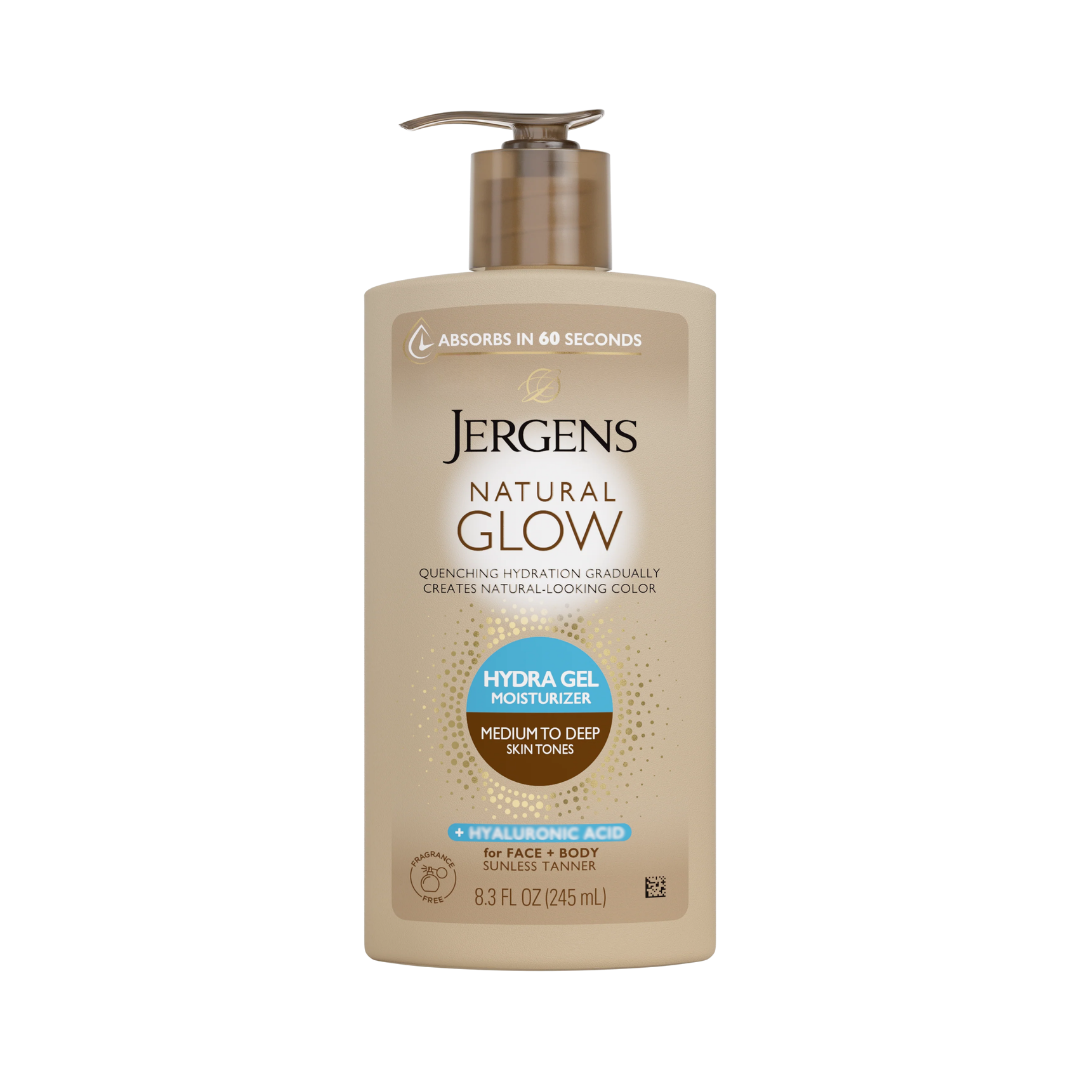 Jergens Natural Glow Hydra Gel Moisturizer Medium to Deep Skin Tones, 8.3 oz / 245 ml