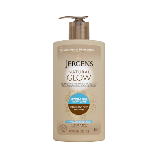 Jergens Natural Glow Hydra Gel Moisturizer Medium to Deep Skin Tones, 8.3 oz / 245 ml