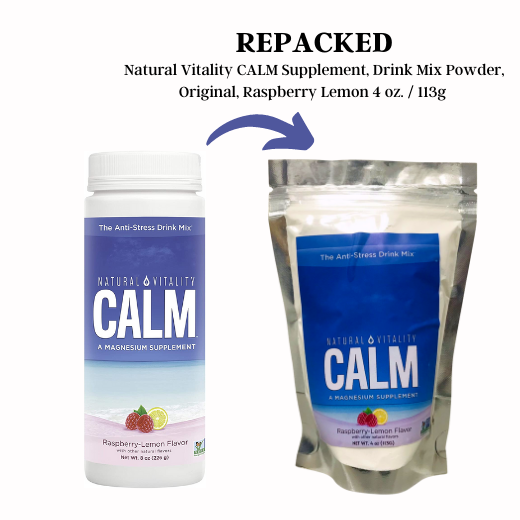 Natural Vitality CALM Supplement, Drink Mix Powder, Original, Raspberry Lemon 4 oz. / 113g (Packaging May Vary)