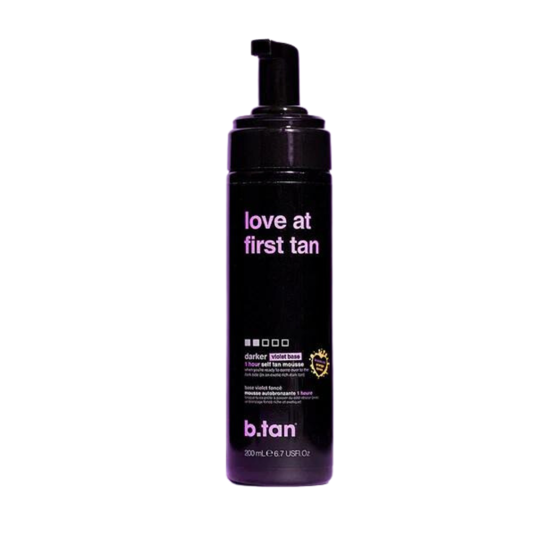 B.tan Love at First Tan Kit Darker Self Tan Mousse with Self Tanning Mitt Applicator, (Violet Base) 200ml