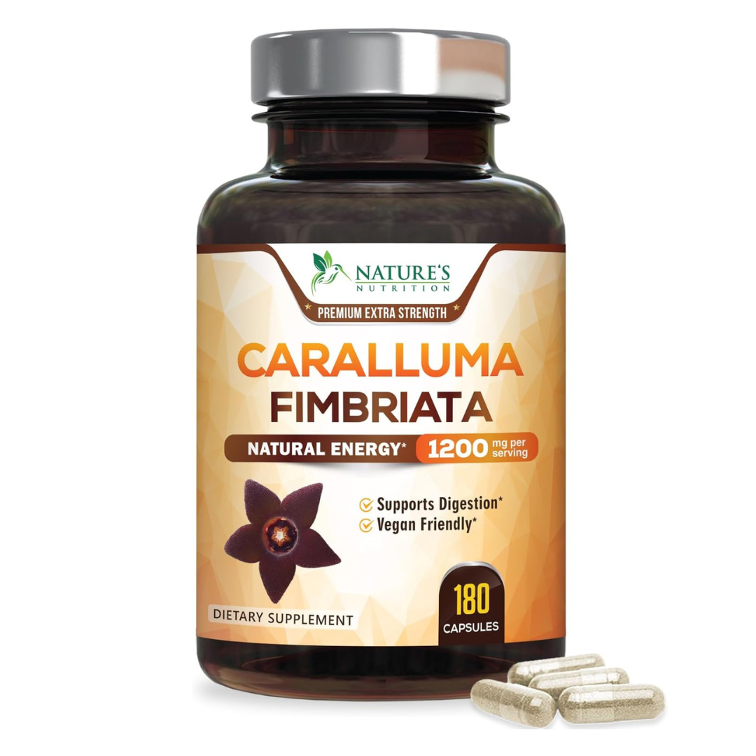 Nature's Nutrition Caralluma Fimbriata 1200mg Natural Energy Supplement 180 Capsules