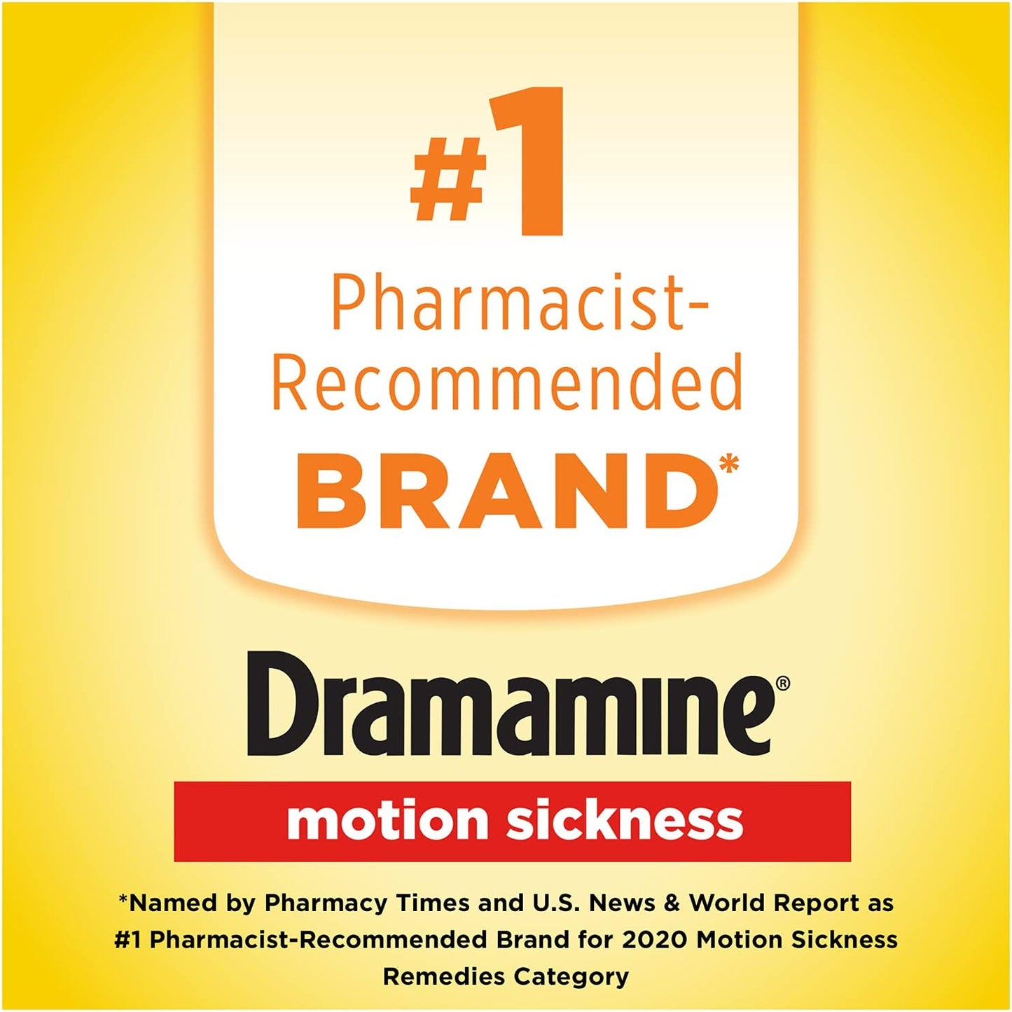 Dramamine Motion Sickness Chewable Dual Action 8 Orange Flavored Tablets