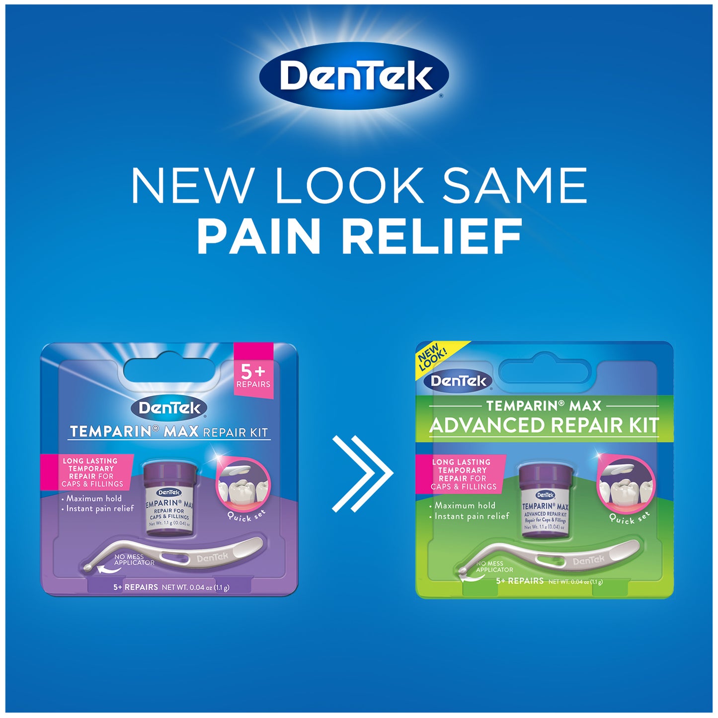 DenTek Temparin Max Repair Kit 5+repairs for Caps & Fillings, 0.04 oz. / 1.1g