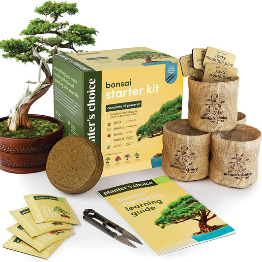 Planter's Choice Bonsai Starter Kit Complete 15 Piece Kit With Bonsai Pruning Shears