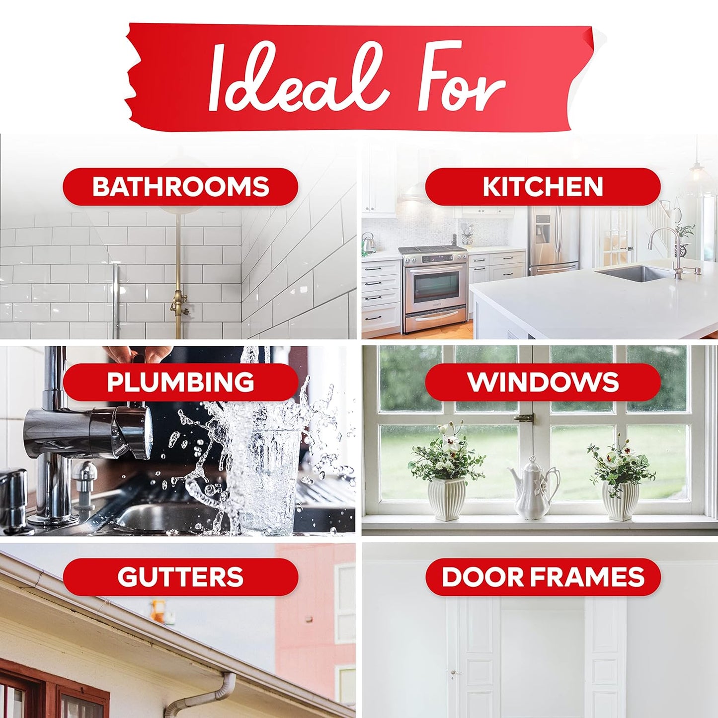 XFasten Silicone Sealant Black 1 Pack Waterproof 10.1 oz (300ml)