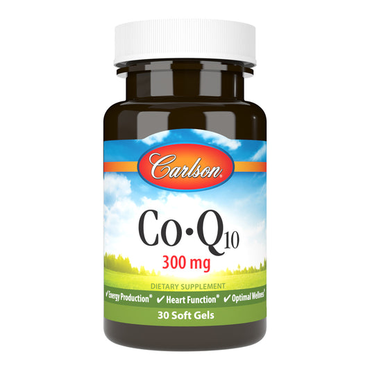 Carlson CoQ10 300 mg 30 Soft Gels Energy Production, Heart Function & Optimal Wellness