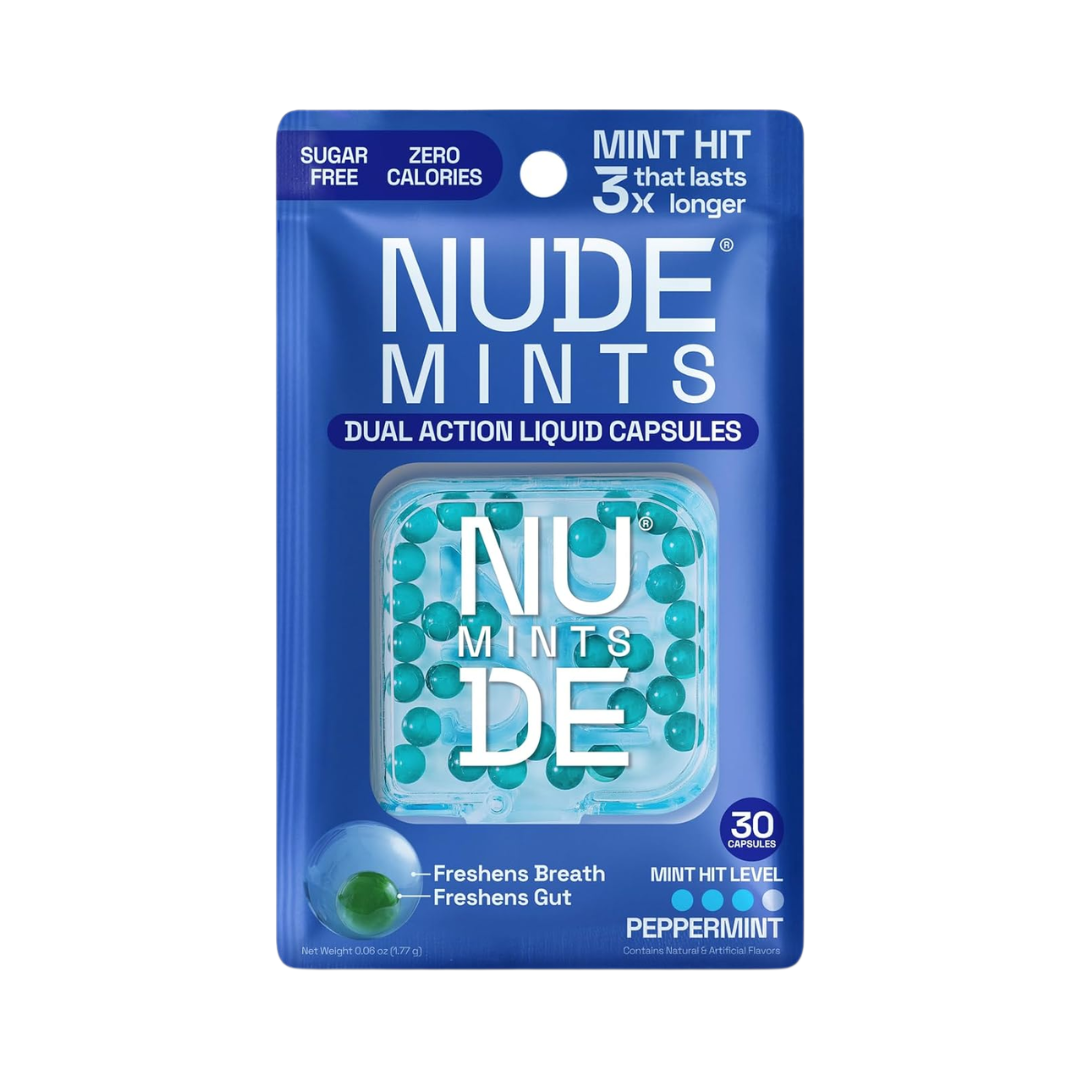 Nude Mints Dual Action Liquid Capsules, 30 Count