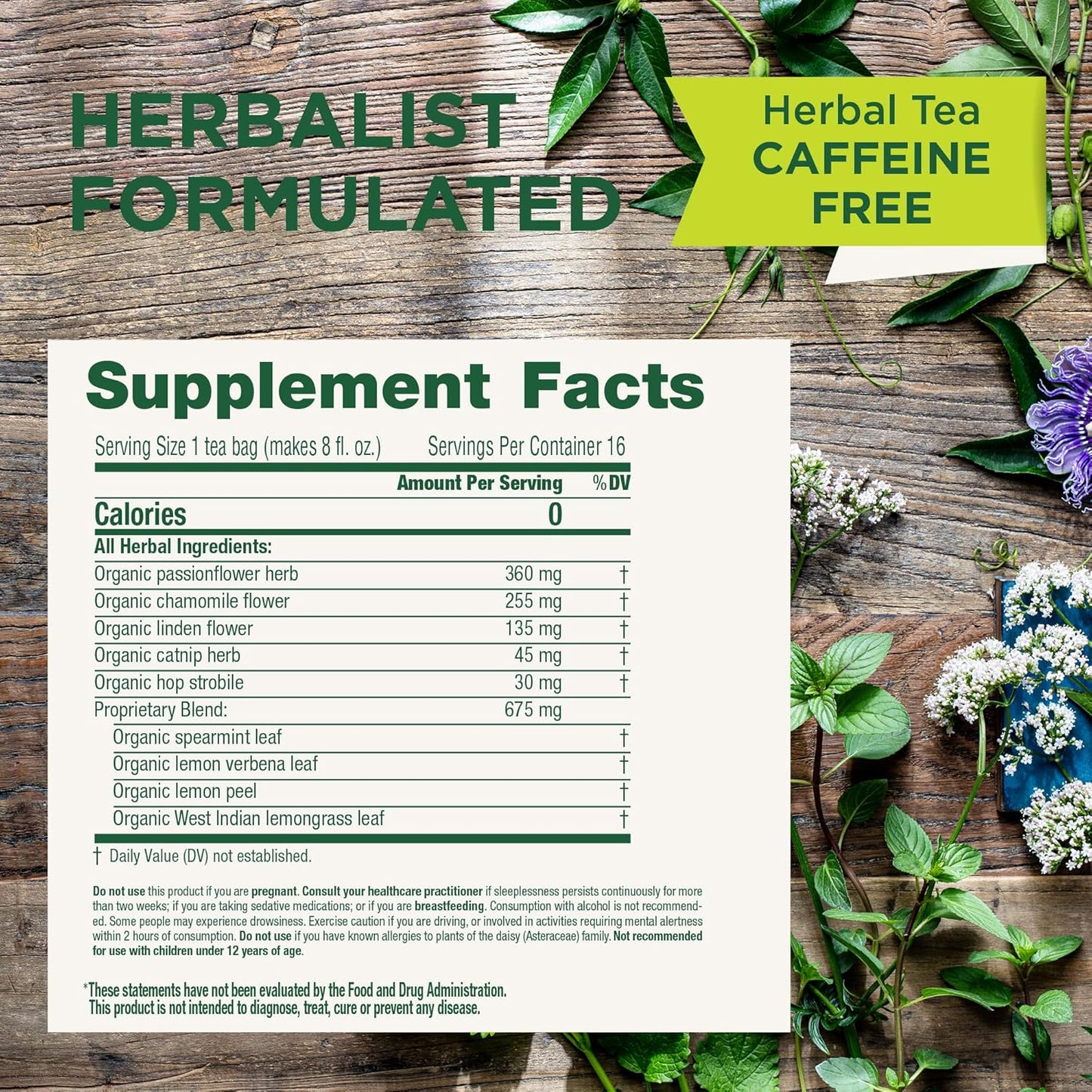 Traditional Medicinals Organic Nighty Night Chamomile & Passion flower Supplement .85oz / 24g