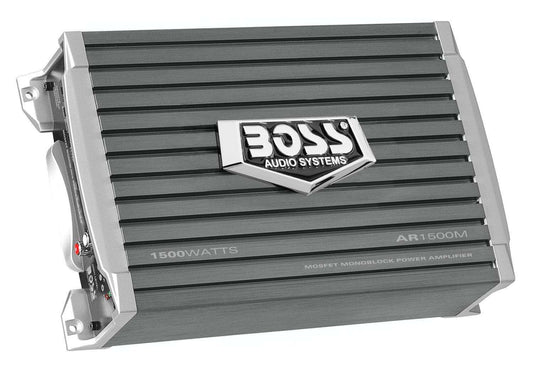 BOSS Audio AR1500M Monoblock Car Amplifier - 1500 Watts Max Power, 2/4 Ohm Stable