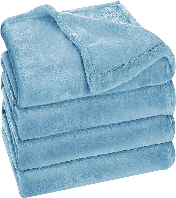 Utopia Bedding Blanket Twin Size  Luxury Fuzzy Soft Anti - Static 90 x 66 Inches Washed Blue 1 Count