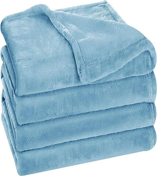 Utopia Bedding Blanket Twin Size  Luxury Fuzzy Soft Anti - Static 90 x 66 Inches Washed Blue 1 Count