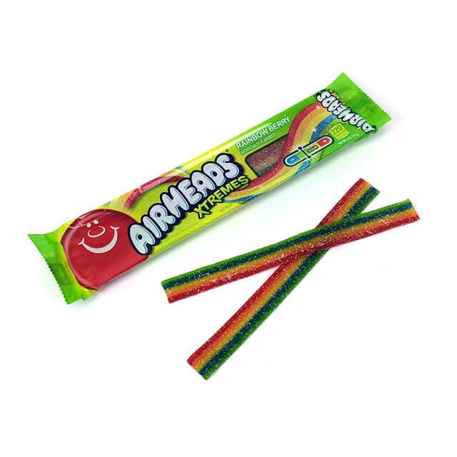 Airheads Xtremes Candy Rainbow Berry Flavor Peanut Free 2 Oz (57 g)