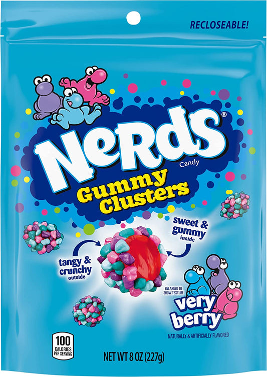Nerds Gummy Clusters Candy Recloseable 8 Ounce Bag