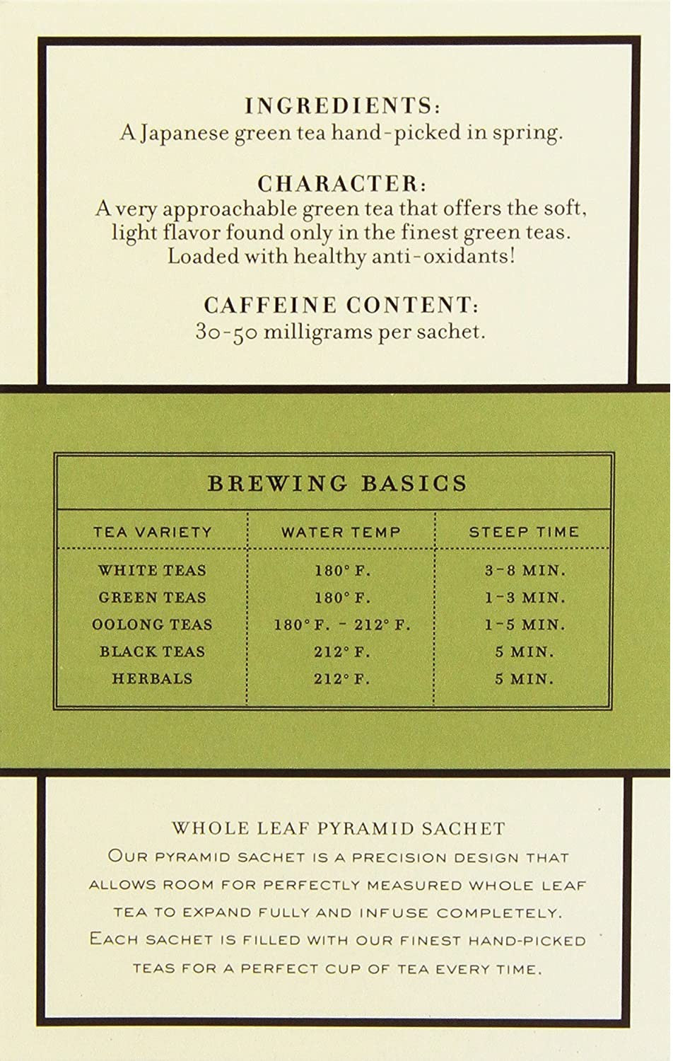 Harney & Sons Classic Sencha Green Tea, 20 Individual Wrapped Sachets 1.7 oz / 50 g