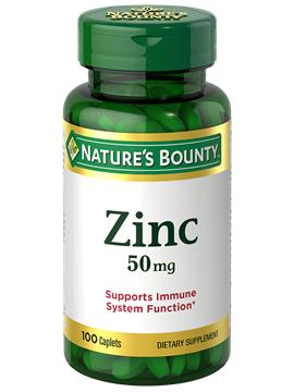 Nature's Bounty Zinc 50 mg, Support Immune System Function 100 Caplets