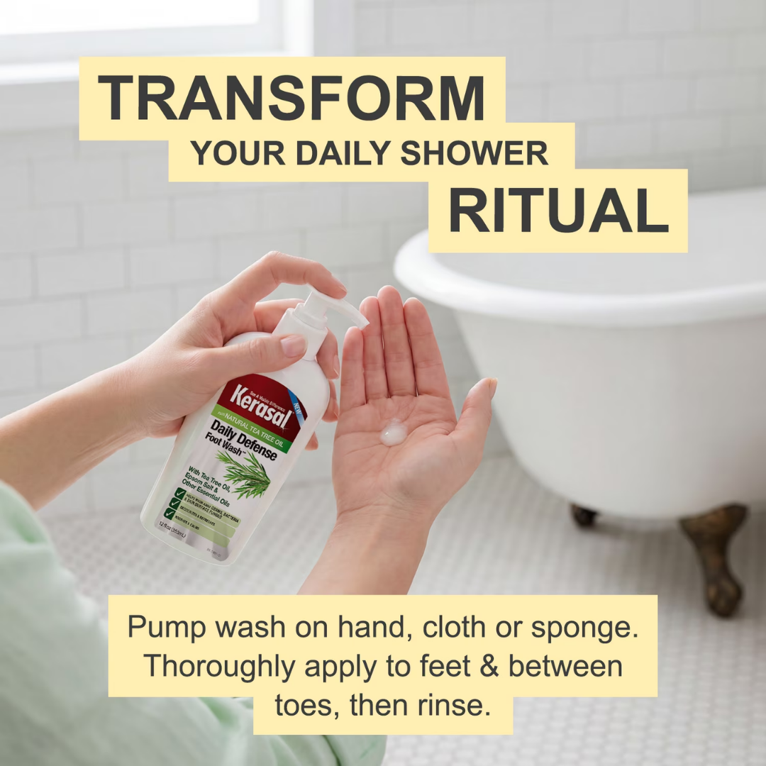 Kerasal plus Natural Tea Tree Oil Daily Defense Foot Wash, 12 oz / 355 ml