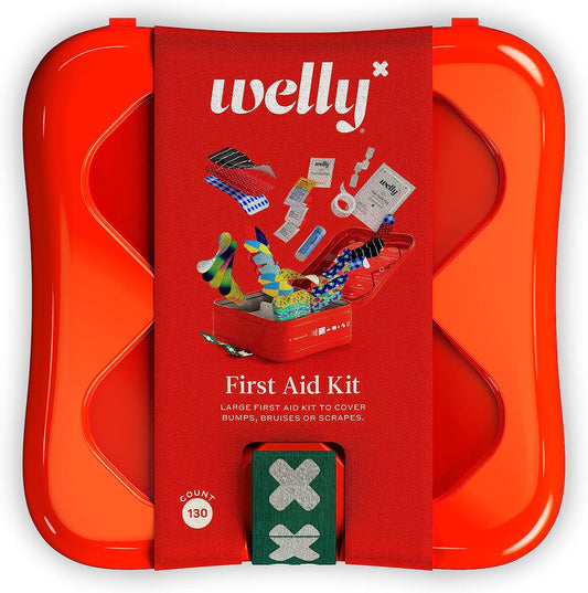 Welly First Aid Kit Large Kit To Cover Bumps, Bruises Or Scrapes 130 Counts (WLY1043)