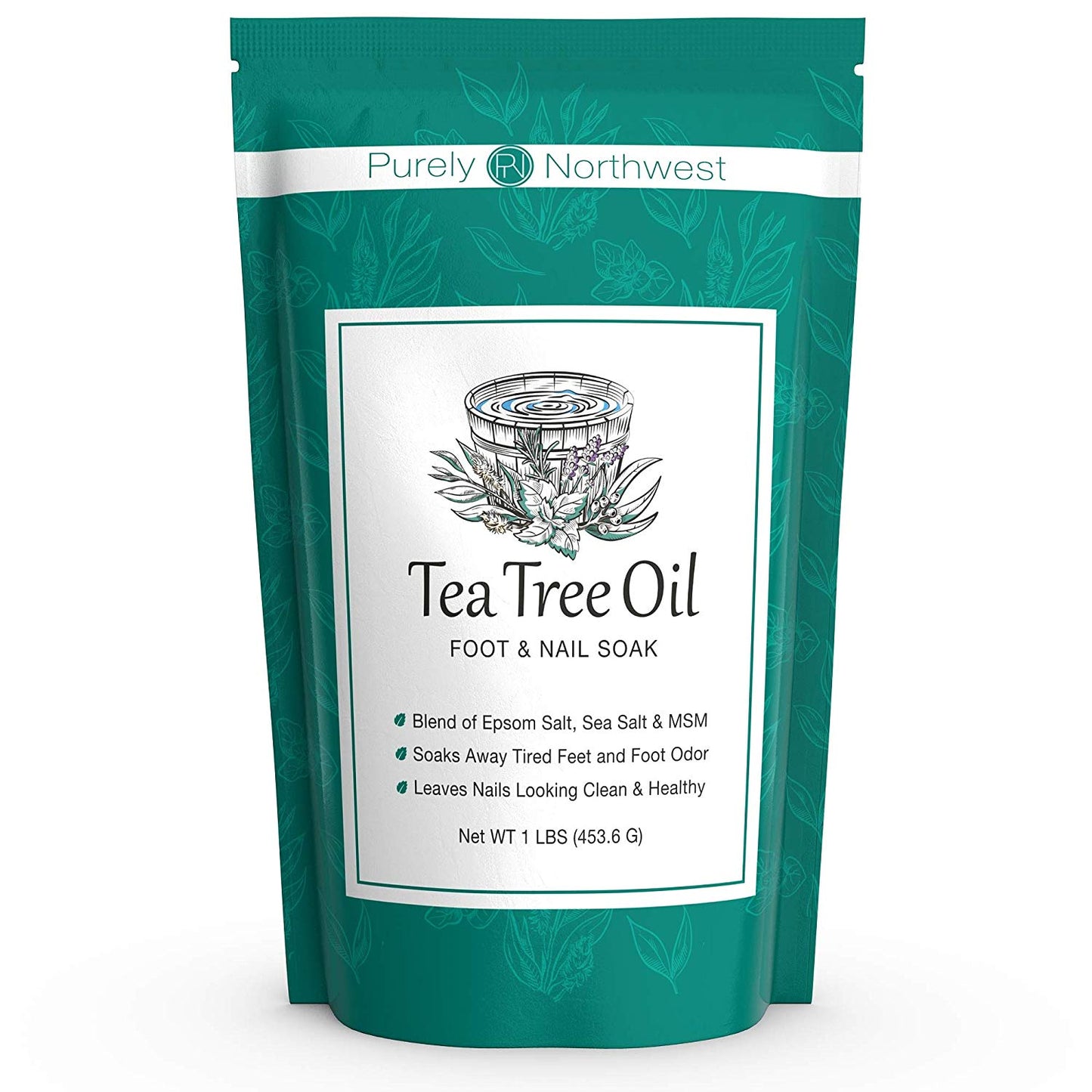 Purely Northwest Foot & Toenail Kit contains Tea Tree Oil Foot Soak, Tea Tree Oil Foot & Body Wash & Tea Tree Nail Blend