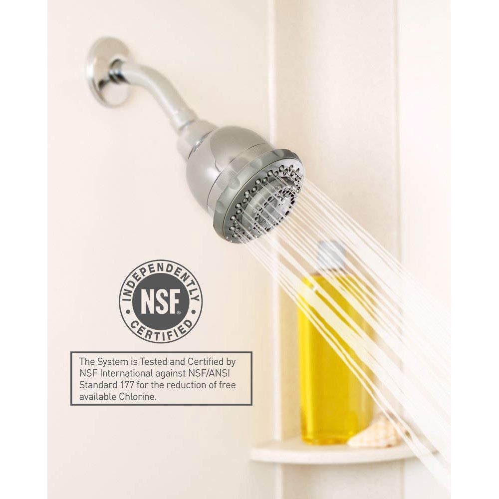 Culligan WSH-C125 Wall-Mounted Filtered Shower Head with Massage & Shower Filter, Chrome Finish