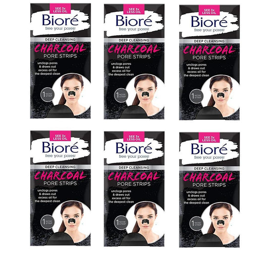 Biore Deep Cleansing Charcoal Pore Strips (Pack of 6)