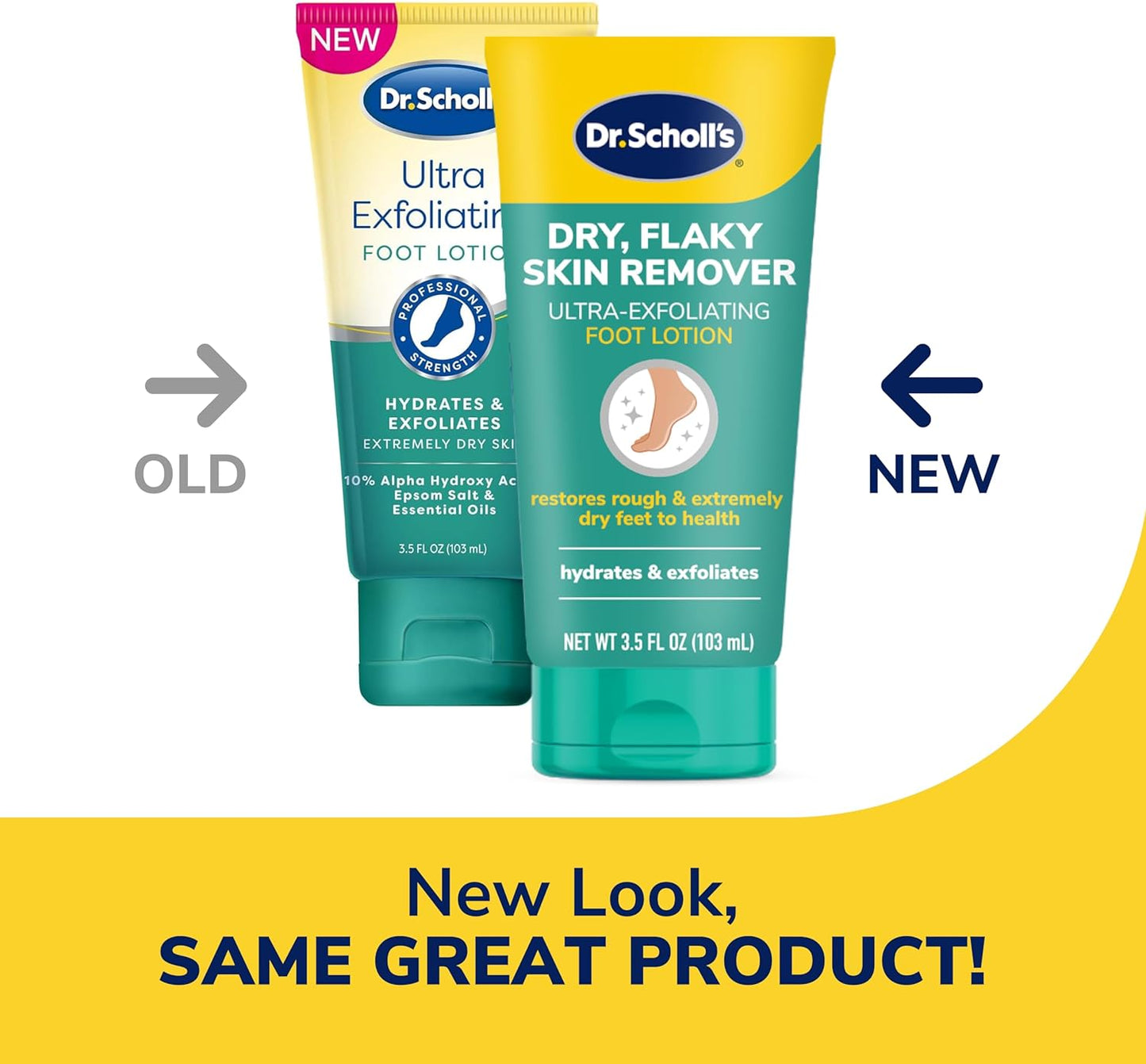 Dr. Scholl's Dry, Flaky Ultra Exfoliating Foot Lotion Hydrates & Exfoliates Extremely Dry Skin - 103m