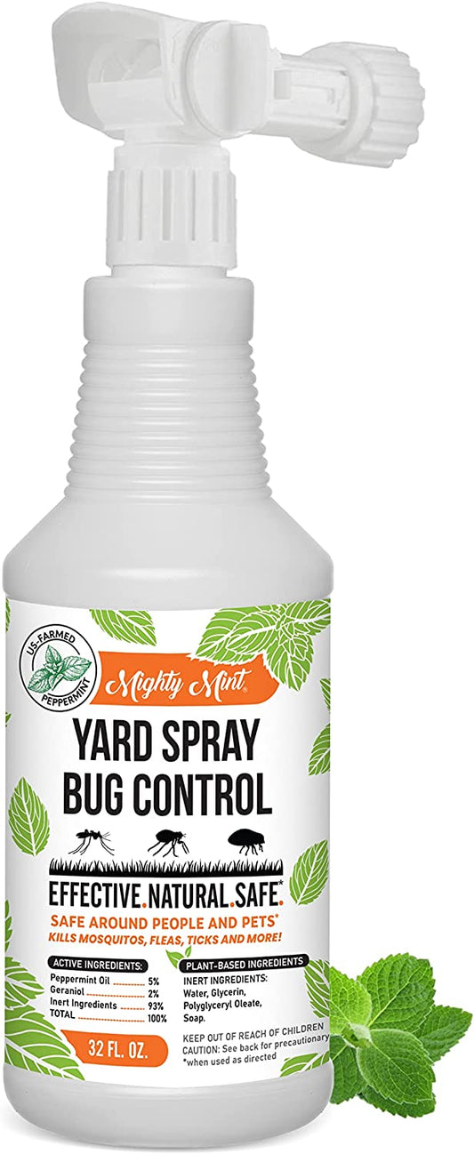 Mighty Mint Yard Spray Bug Control Lawn Spray For Fleas Ticks Mosquitos Ants - 32fl.oz