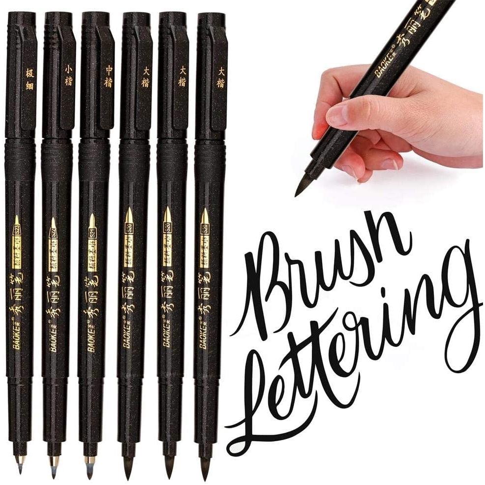 Misulove Hand Lettering Pens, Calligraphy (6 Pack)