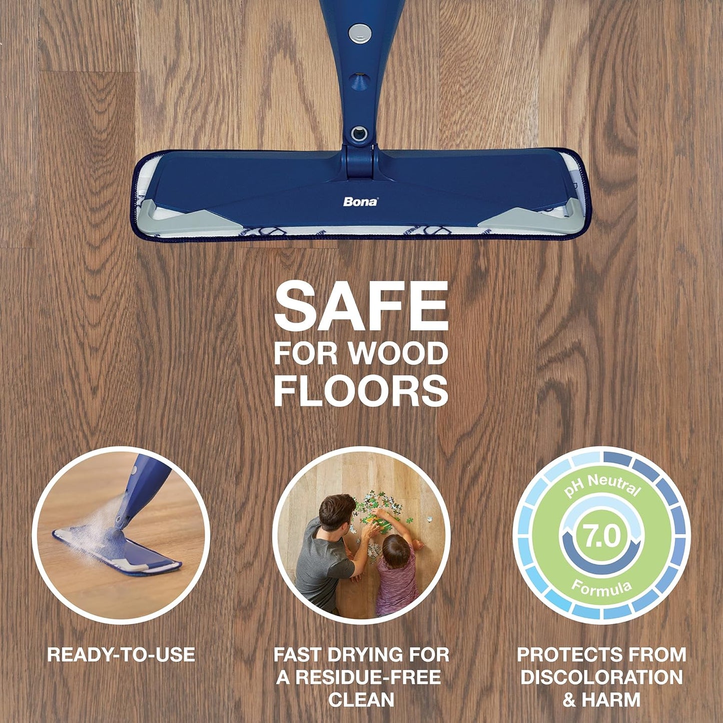 Bona Hardwood Floor Cleaner Ready-to-Use Refill, 128 fl. oz. / 3.78 Liters