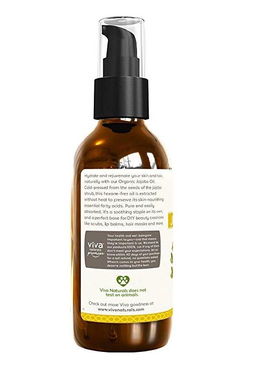 Viva Naturals Organic Jojoba Oil, Golden & Unrefined 4 fl. oz