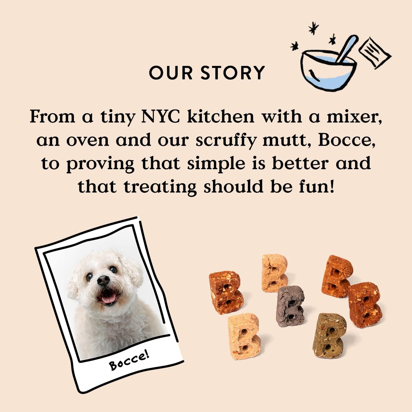 Bocce's Birthday Cake Crunchy Biscuits Peanut Butter, Carob & Vanilla Recipe 5 oz / 141.7g
