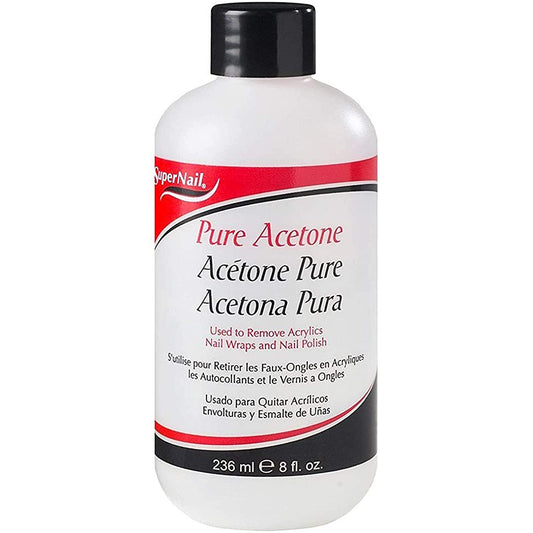 Super Nail Pure Acetone Nail Polish Remover, 8 fl.oz / 236ml