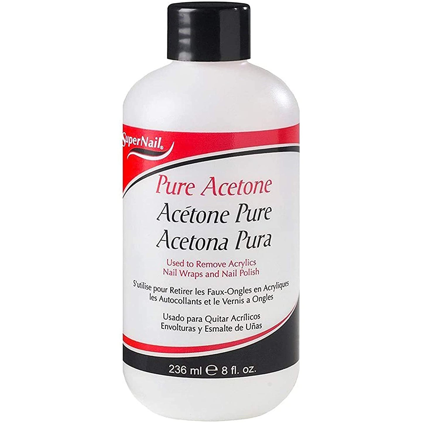 Super Nail Pure Acetone Nail Polish Remover, 8 fl.oz / 236ml