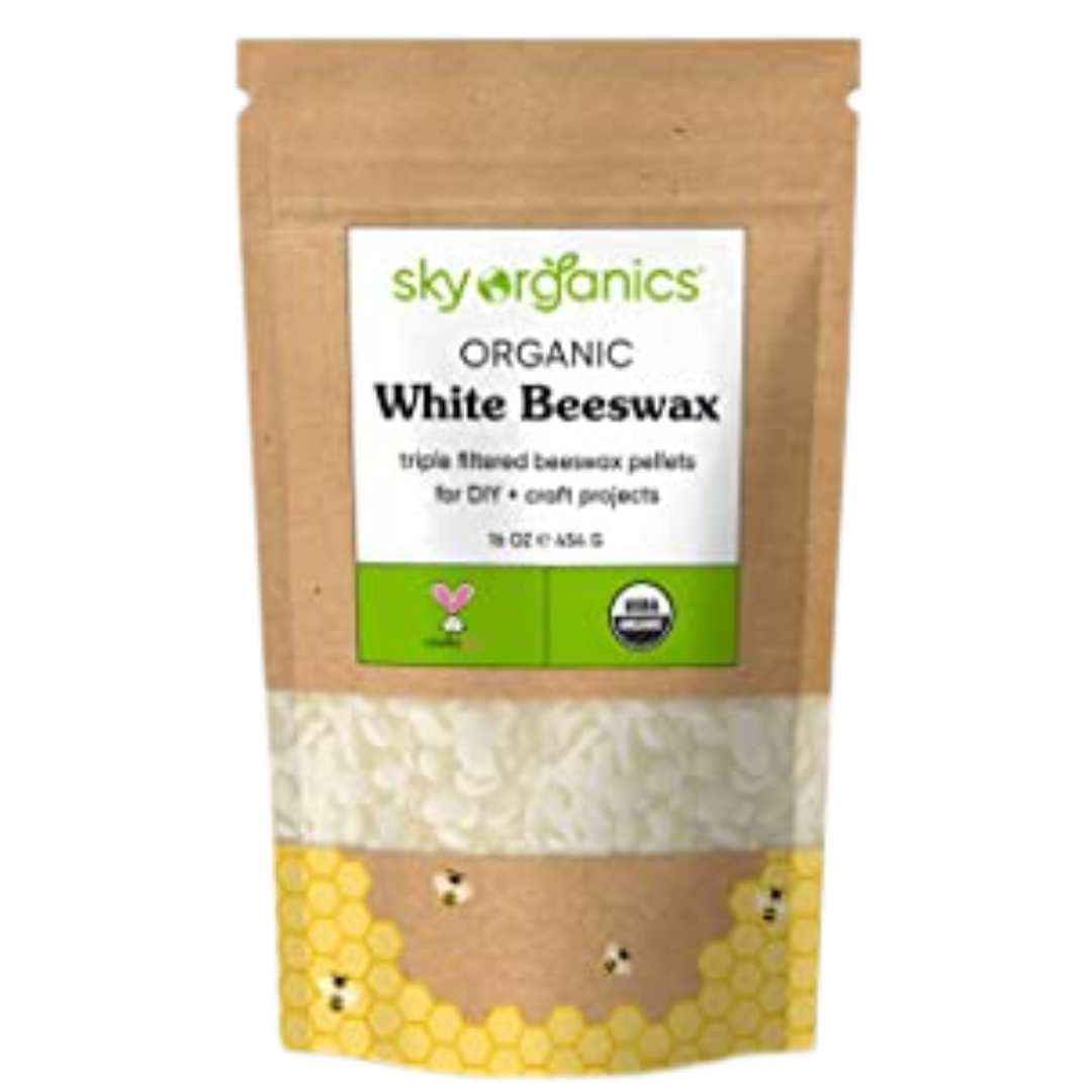 Sky Organics White Beeswax Triple Filtered Beeswax Pellets For DIY Projects 454g