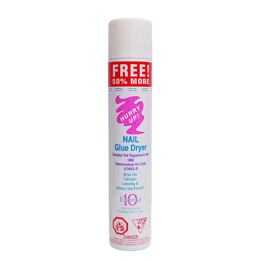 Hurry Up Nail Glue Dryer Finish 10 Formula Dries On Contact Leaving A Glass-Like Finish, 7.2 fl.oz / 29.57ml